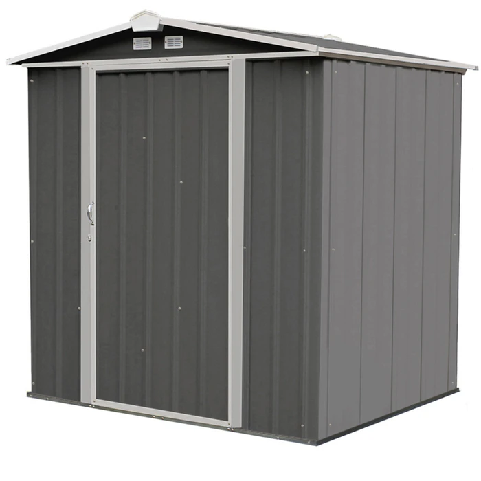 EZEE Shed® Steel Storage Shed, 6 Ft. X 5 Ft. Charcoal With Cream Trim 3 EZEE Shed® Steel Storage Shed, 6 Ft. X 5 Ft. Charcoal With Cream Trim