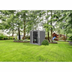 EZEE Shed® Steel Storage Shed, 6 Ft. X 5 Ft. Charcoal With Cream Trim 10 EZEE Shed® Steel Storage Shed, 6 Ft. X 5 Ft. Charcoal With Cream Trim -Shelterlogic ez6565lvcccr 2