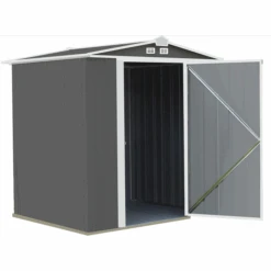 EZEE Shed® Steel Storage Shed, 6 Ft. X 5 Ft. Charcoal With Cream Trim 11 EZEE Shed® Steel Storage Shed, 6 Ft. X 5 Ft. Charcoal With Cream Trim -Shelterlogic ez6565lvcccr 3