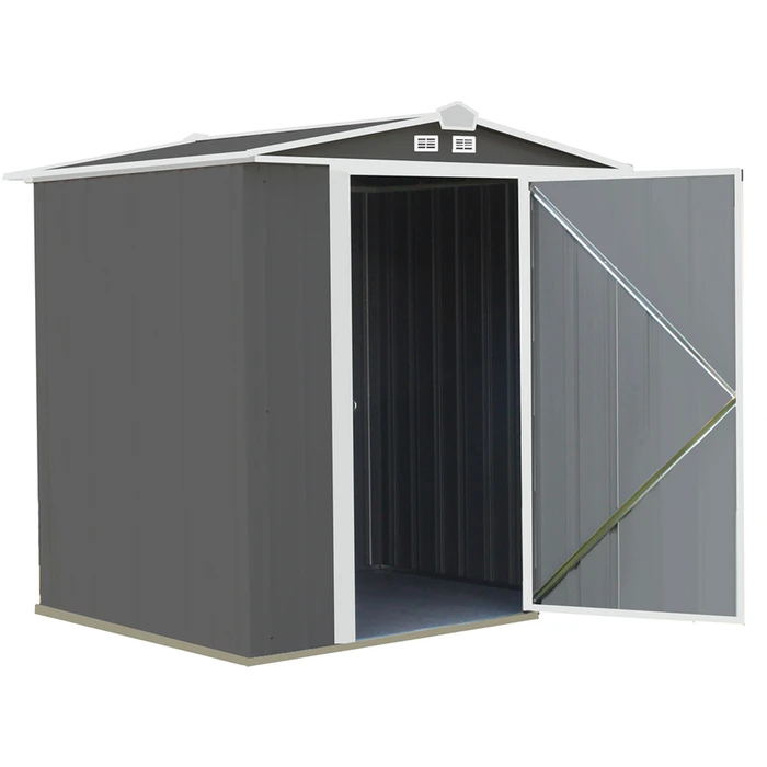 EZEE Shed® Steel Storage Shed, 6 Ft. X 5 Ft. Charcoal With Cream Trim 6 EZEE Shed® Steel Storage Shed, 6 Ft. X 5 Ft. Charcoal With Cream Trim - Image 4