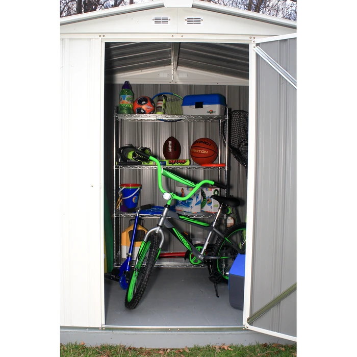 EZEE Shed® Steel Storage Shed, 6 Ft. X 5 Ft. Cream 6 EZEE Shed® Steel Storage Shed, 6 Ft. X 5 Ft. Cream - Image 4