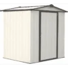 EZEE Shed® Steel Storage Shed, 6 Ft. X 5 Ft. Cream With Charcoal Trim -Shelterlogic ez6565lvcrcc