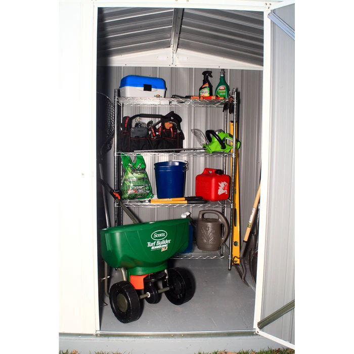 EZEE Shed® Steel Storage Shed, 6 Ft. X 5 Ft. Cream With Charcoal Trim 6 EZEE Shed® Steel Storage Shed, 6 Ft. X 5 Ft. Cream With Charcoal Trim - Image 4