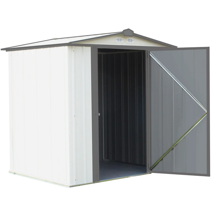 EZEE Shed® Steel Storage Shed, 6 Ft. X 5 Ft. Cream With Charcoal Trim 7 EZEE Shed® Steel Storage Shed, 6 Ft. X 5 Ft. Cream With Charcoal Trim - Image 5