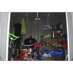 EZEE Shed® Steel Storage Shed, 8 Ft. X 7 Ft. Charcoal With Cream Trim -Shelterlogic ez8772hvcccr 3