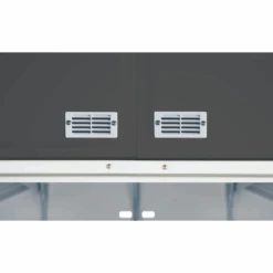 EZEE Shed® Steel Storage Shed, 8 Ft. X 7 Ft. Charcoal With Cream Trim -Shelterlogic ez8772hvcccr 6