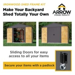 Ironwood Shed Frame Kit 16 Ironwood Shed Frame Kit -Shelterlogic ironwood door iwc88 iwa88 iwc108 iwa108 iwc1012 iwa1012