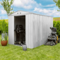 ARROW FLUTE GREY 10X12 STEEL SHED