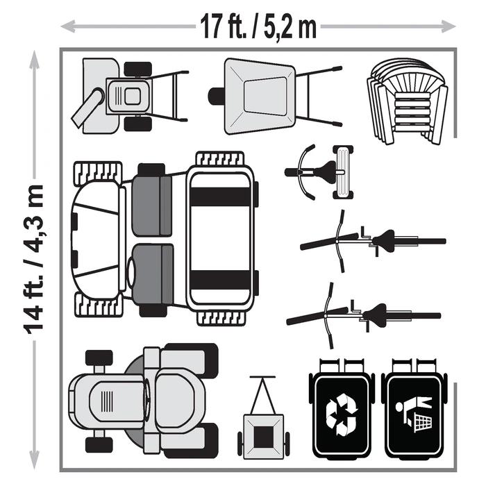 Arrow Classic Metal Shed, 14 X 17, Flute Grey 8 Arrow Classic Metal Shed, 14 X 17, Flute Grey - Image 6