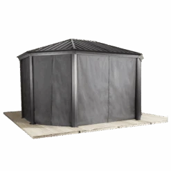 Curtains For Komodo Gazebo, 12 Ft. X 18 Ft. Gray, Gazebo Not Included