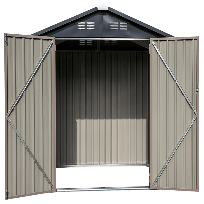 Arrow Cover-IT 6x4 Ft. Grey Metal Shed 6 Arrow Cover-IT 6x4 Ft. Grey Metal Shed - Image 4