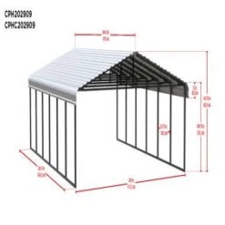 Arrow Carport 20x29x09 Eggshell BKP 29 Arrow Carport 20x29x09 Eggshell BKP -Shelterlogic mepkmannkrvv2v29mhns 1