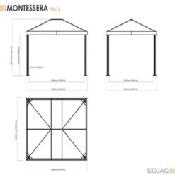 Monteserra 10 X 12 Ft. Gazebo, Dark Grey 21 Monteserra 10 X 12 Ft. Gazebo, Dark Grey -Shelterlogic montessera 10x12 schematic