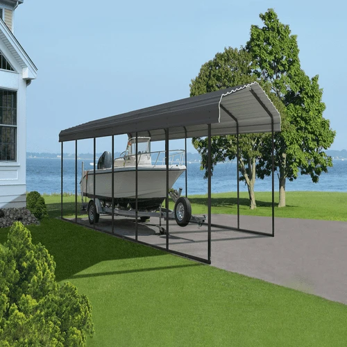 Arrow Carport 10x29x09 Charcoal BKP 14 Arrow Carport 10x29x09 Charcoal BKP - Image 12