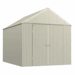 Arrow Elite Steel Storage Shed, 12x16, Cool Grey