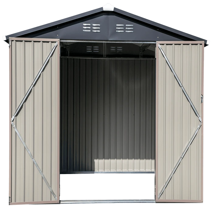 Arrow Cover-IT 8x6 Ft. Grey Metal Shed 6 Arrow Cover-IT 8x6 Ft. Grey Metal Shed - Image 4