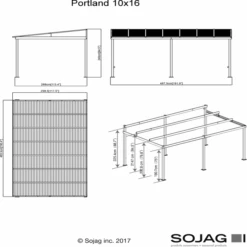PORTLAND Wall Gazebo 10 X 16 12 PORTLAND Wall Gazebo 10 X 16 -Shelterlogic portland 10x16 2017 schematic