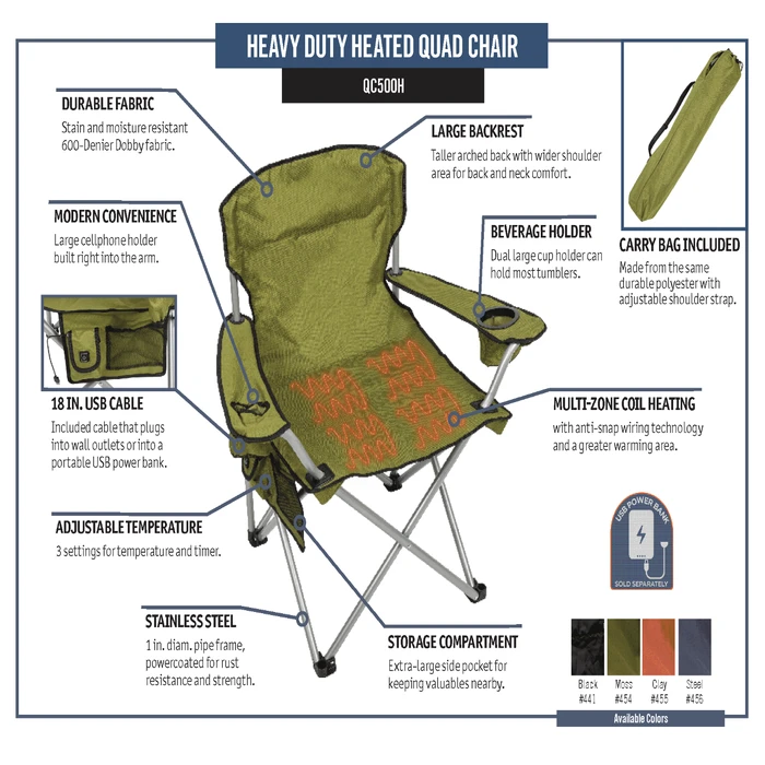 ShelterLogic Deluxe Heated Folding Quad Chair 7 ShelterLogic Deluxe Heated Folding Quad Chair - Image 5