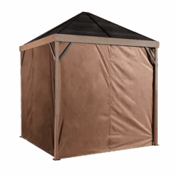 Sanibel Brown Polyester Curtains 8 Ft. X 8 Ft.