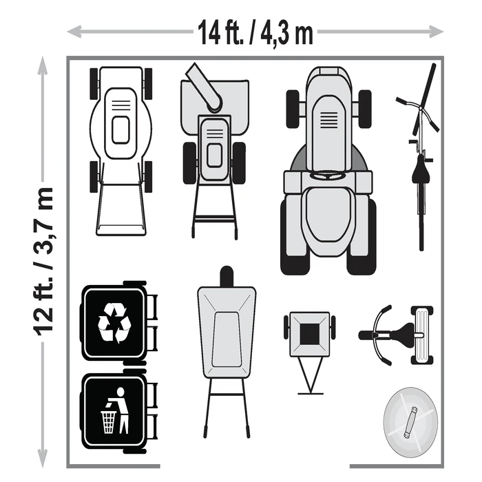 Arrow Classic Metal Shed, 14 X 12, Blue Grey 8 Arrow Classic Metal Shed, 14 X 12, Blue Grey - Image 6