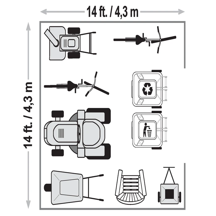 Arrow Classic Metal Shed, 14 X 14, Charcoal 12 Arrow Classic Metal Shed, 14 X 14, Charcoal - Image 10