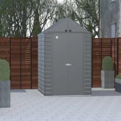 Arrow Select Steel Storage Shed, 8x8, Charcoal 17 Arrow Select Steel Storage Shed, 8x8, Charcoal -Shelterlogic scg88cc image 01