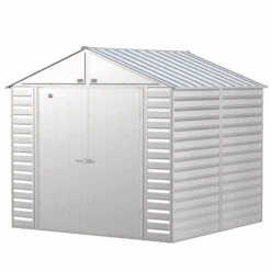 Arrow Select Steel Storage Shed, Peak, Flute Grey -Shelterlogic scg88fg silo image 06 1