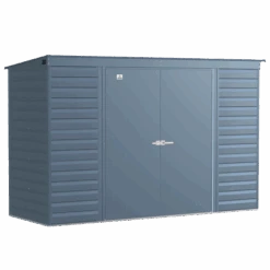 Arrow Select Steel Storage Shed, 10x4, Blue Grey