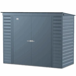 Arrow Select Steel Storage Shed, 8x4, Blue Grey 14 Arrow Select Steel Storage Shed, 8x4, Blue Grey -Shelterlogic scp84bg silo image 06