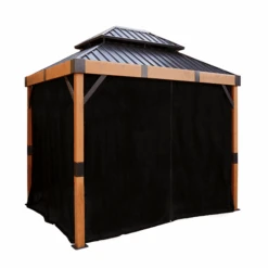 Sojag Black Curtains For Fontana Gazebo, 10 Ft. X 12 Ft., Spun