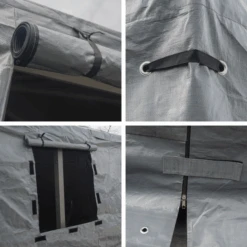 Universal Winter Gazebo Cover, 10 Ft. X 10 Ft. Grey -Shelterlogic universalcover 4up 1