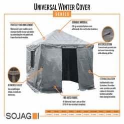 Universal Winter Gazebo Cover, 10 Ft. X 14 Ft. Grey -Shelterlogic universalwintercover infographic 3