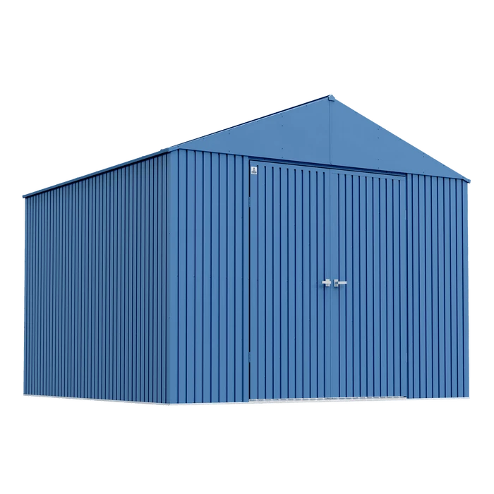 Arrow Elite Steel Storage Shed, 14x14, Blue Grey 3 Arrow Elite Steel Storage Shed, 14x14, Blue Grey