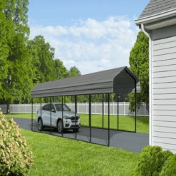 Arrow Carport 12x29x09 Charcoal BKP -Shelterlogic vcwxgzczhpftjwt9k1ma