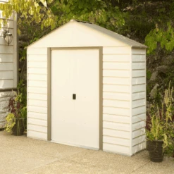 MILFORD VYNIL AND STEEL BIKE STORAGE SHED 10X2 10 MILFORD VYNIL AND STEEL BIKE STORAGE SHED 10X2 -Shelterlogic vm102 image 04