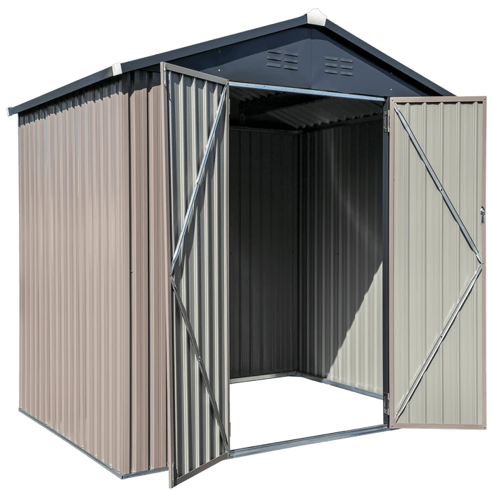 Arrow Cover-IT 8x6 Ft. Grey Metal Shed 4 Arrow Cover-IT 8x6 Ft. Grey Metal Shed - Image 2