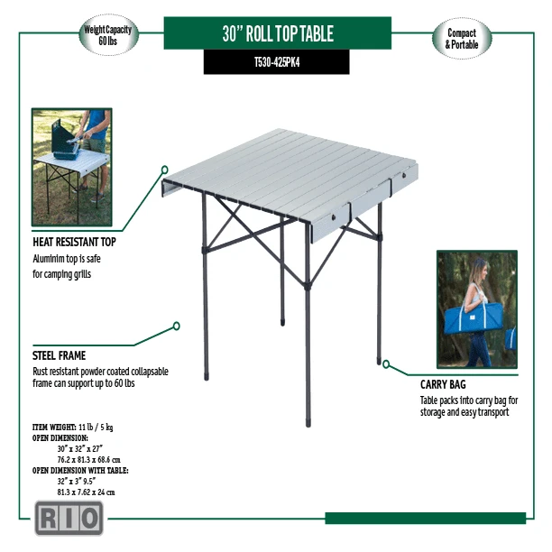 ShelterLogic 30" Roll-Top Table 4 ShelterLogic 30" Roll-Top Table - Image 2