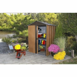 Woodlake Steel Storage Shed, 5 Ft. X 4 Ft. 9 Woodlake Steel Storage Shed, 5 Ft. X 4 Ft. -Shelterlogic wl54 3