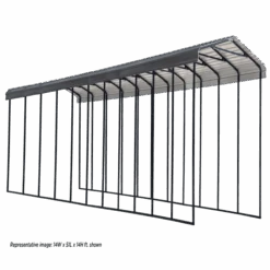 Arrow RV Carport, 14 Ft. X 82 Ft. X 14 Ft. Charcoal