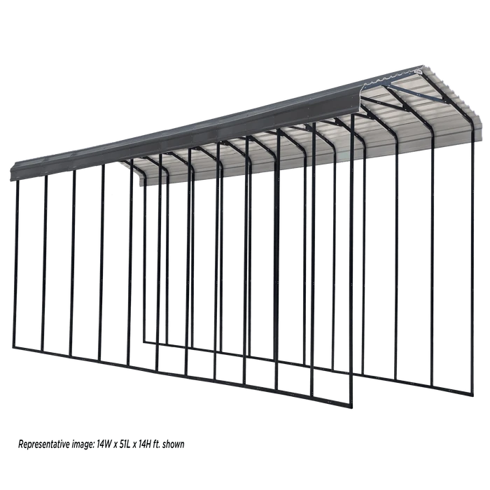 Arrow RV Carport, 14 Ft. X 74 Ft. X 14 Ft. Charcoal 3 Arrow RV Carport, 14 Ft. X 74 Ft. X 14 Ft. Charcoal
