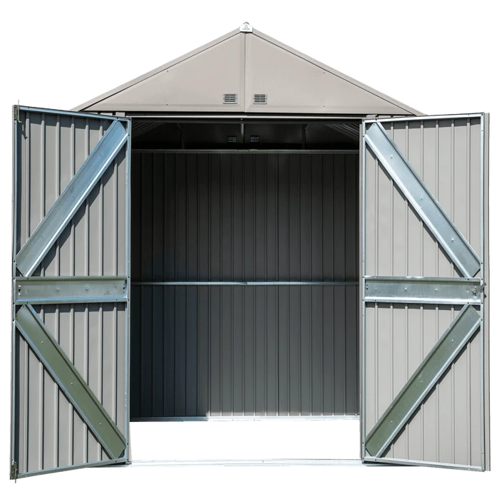 Arrow Elite Shed 8x6 Ft. Cool Grey Metal Shed 6 Arrow Elite Shed 8x6 Ft. Cool Grey Metal Shed - Image 4