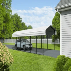 Arrow Carport 12x29x09 Eggshell BKP 25 Arrow Carport 12x29x09 Eggshell BKP -Shelterlogic zveld2cp02owhduqczot