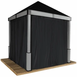 Lena Black Spun Polyester Curtains 12 Ft. X 12 Ft. -Shelterlogic zz2tefspfg2bm3rxoh5i